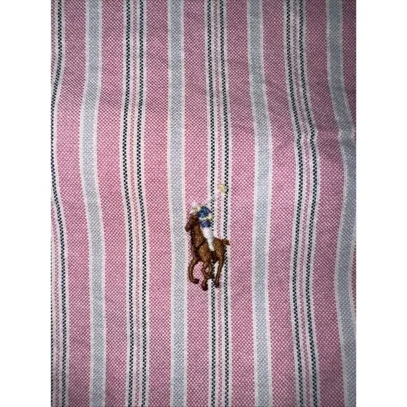 Polo Ralph Lauren Long Sleeve Custom Fit Button-Down Pink Striped Shirt NWT M - Picture 3 of 12
